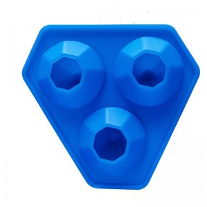 3 τρύπες σιλικόνης διαμαντένια δίσκο διαμαντιών σιλικόνης δίσκων μούχλας για βόμβες λουτρού ουίσκι, καραμέλες, σαπούνι και DIY βιο...