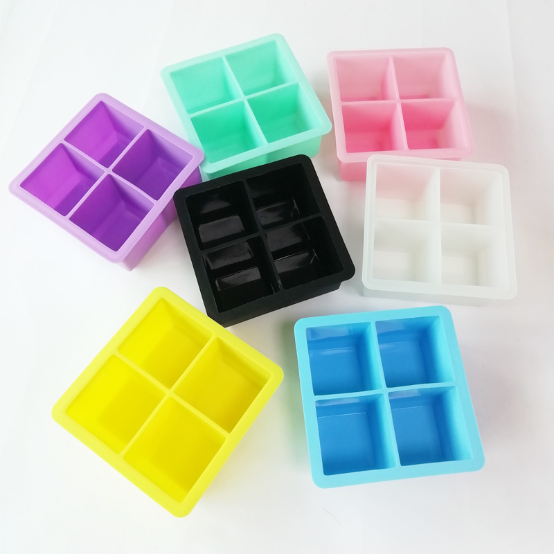 Σιλικόνη πάγο Cube Combo Round Hockey Ball Sphere Ice Cube Tray Mold (4PCS Round Ice Cube Black)