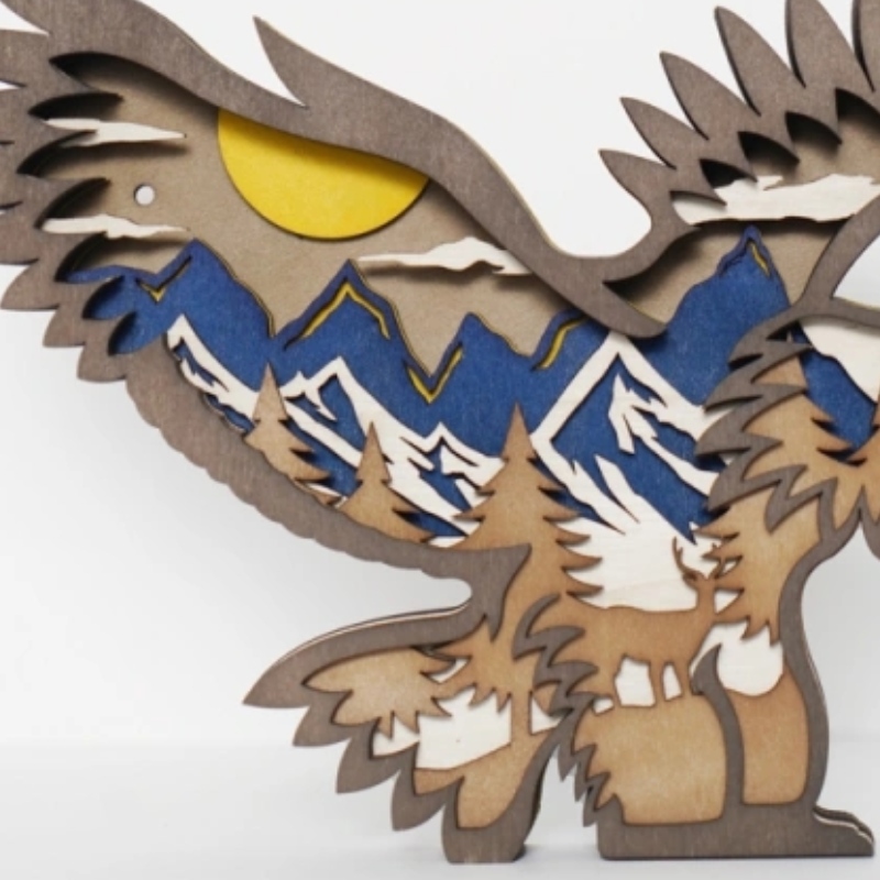 3D Eagle Wooden Craft διακόσμηση