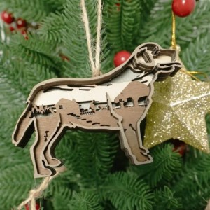 3D κουτάβι ξύλινη διακόσμηση