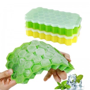 Honeycomb Ice Cube δίσκο, 37 πλέγμα τροφίμων βαθμού σιλικόνη πάγο MALOD MALOD με καπάκια εύκολα αφαιρούμενο μούχλα πάγου μούχλα για παγωτό πάρτ...