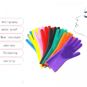 Επαναχρησιμοποιήσιμη σιλικόνη γάντια πιάτων, πλυντήρια πιάτων με βούρτσα, γάντια οικιακής κουζίνας, προμήθειες καλλωπισμού κατ...