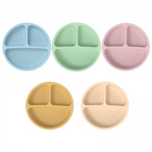 Σιλικόνη Παιδικά Πλάκα Πλάκα Δείπνο Πλάκα Συλλόγου Ενσωματωμένο διαμερισματοποιημένο πιάτο σιλικόνης