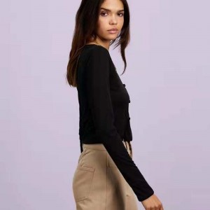 Προσαρμοσμένη άνοιξη Φθινόπωρο κυρίες σέξι πουλόβερ μακριά μανίκια πουλόβερ κοίταξε το πουλόβερ