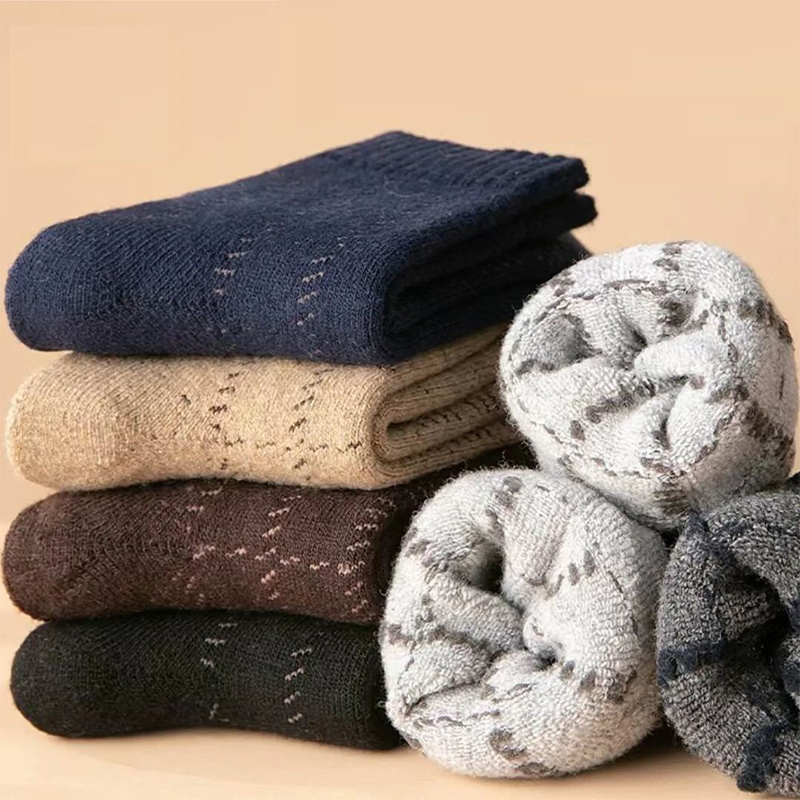 Χονδρικό προσαρμοσμένο λογότυπο παχύ άνετο μαλλί κάλτσες unisex πλήρωμα χειμερινές κάλτσες