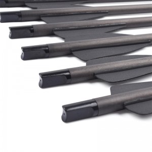 15inches id6.2mm βέλους άνθρακα με 2 ίντσες μαύρο πτερύγιο για rx crossbow