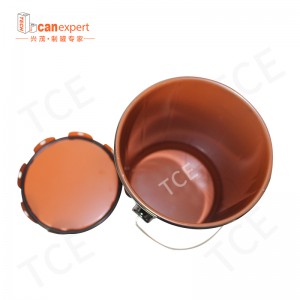 Προσαρμοσμένο άδειο μεταλλικό κασσίτερο χάλυβα κουβά χάλυβα σιδήρου λευκό βαρέλι επικάλυψης με λαβή και καπάκι λουλουδιών