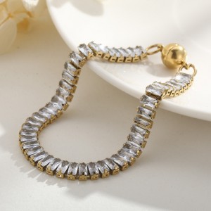 Η Ευρώπη και η Τάση των Ηνωμένων Πολιτειών Τάση Titanium Steel Square Zircon Ins Wind Hand Ornament