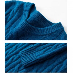 Άνδρες στρογγυλό καλώδιο λαιμού λουλούδι ζεστό πουλόβερ επτά βελόνα