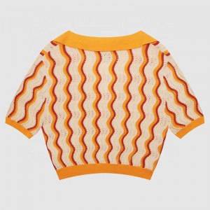 2023 New Design Custom Γυναίκες \\\\ \'s knitwear v λαιμό χαλαρό στερεό χρώμα άνοιξη καλοκαίρι μπλουζάκια κοντό μανίκι πλεκτό πουλόβερ ζακέτα