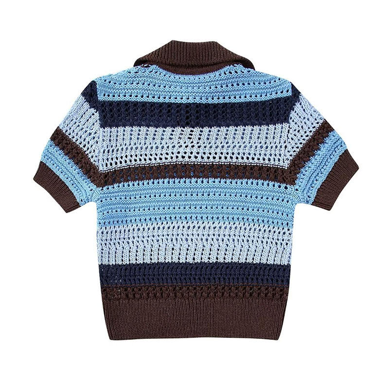 Γυναίκες άνοιξη καλοκαιρινό μόδα jacquard mesh πλεκτό πουλόβερ