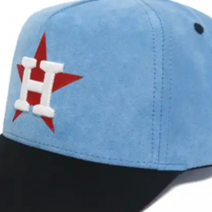 Hot Hat Design 5 Panel Suede Blue και Black Baseball Caps με προσαρμοσμένο λογότυπο επίπεδη κεντήματα και καπέλα κέντημα 3D Puff