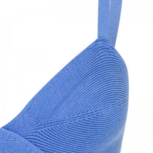 OEM Καλοκαιρινό πάρτι διακοπών σέξι αποκοπή μέσης σταυροειδές πουλόβερ Casual Custom Solid Color πλεκτά μίνι φορέματα Γυναίκες