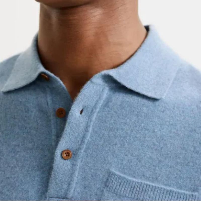 Χονδρικό κενό πουλόβερ ιταλικής-καφέ με κολάρο πόλο