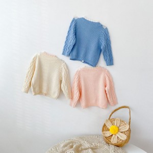 Παιδιά μωρό πουλόβερ κολάρο πλεκτό ζακέτα ζακέτα μωρό πουλόβερ Κορίτσια Cardigan Φθινόπωρο χειμερινό πουλόβερ