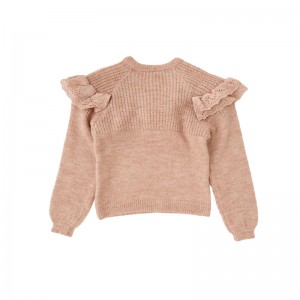 Το νεότερο χειμερινό στρογγυλό λαιμό με φουσκωτό πουλόβερ κοριτσίστικων κοριτσιών βαμβακιού