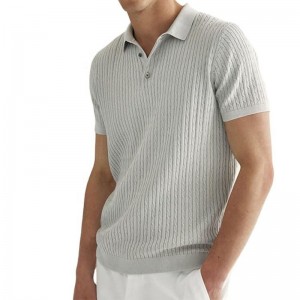 Προσαρμοσμένος Superfine Designer Summer Short Sleeve Knit Pullover Cotton Men \\\\