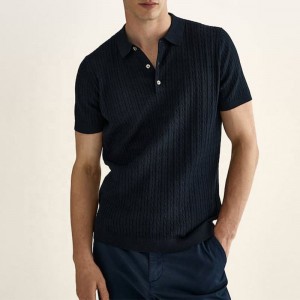 Προσαρμοσμένος Superfine Designer Summer Short Sleeve Knit Pullover Cotton Men \\\\