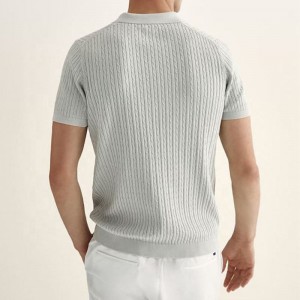 Προσαρμοσμένος Superfine Designer Summer Short Sleeve Knit Pullover Cotton Men \\\\