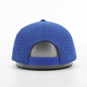 Νέο Custom Custom PVC Patch Logo 5 Πάνελ Αδιάβροχο καπέλο πολυεστέρα Sport Golf, Laser Cut διάτρητο μπαμπά Gorras, σχοινί μπέιζμπολ