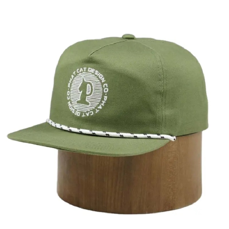 Προσαρμοσμένο λογότυπο σχεδιασμού OEM μη δομημένο 100% νάιλον καπέλο snapback καπέλο με σχοινί
