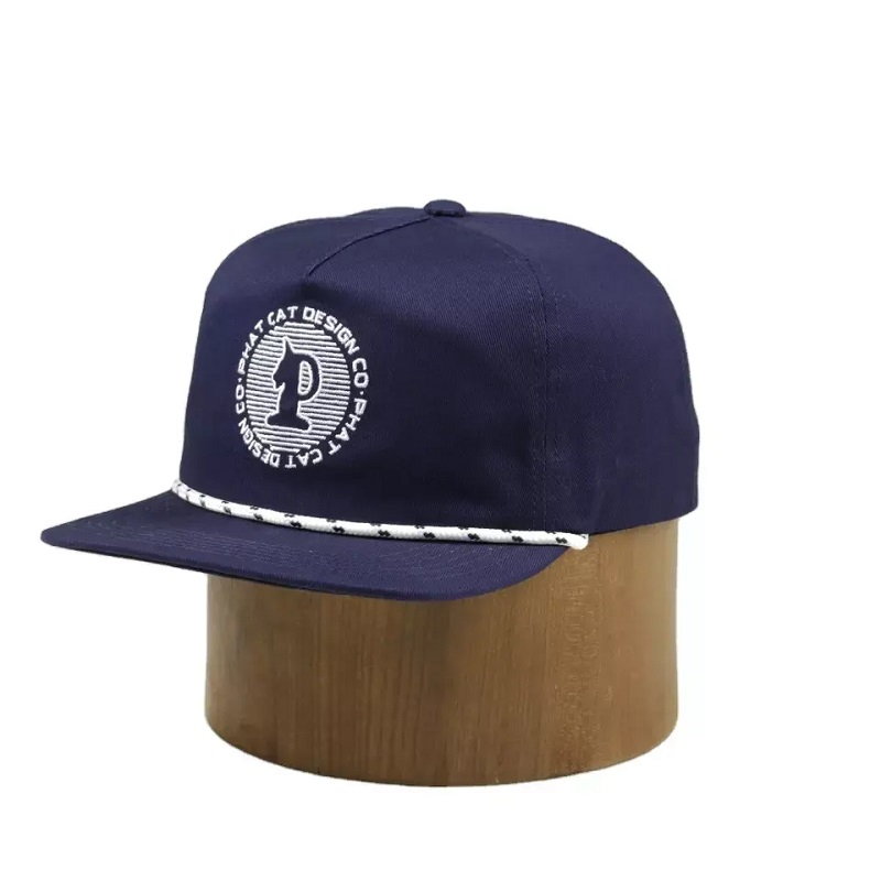 Προσαρμοσμένο λογότυπο σχεδιασμού OEM μη δομημένο 100% νάιλον καπέλο snapback καπέλο με σχοινί