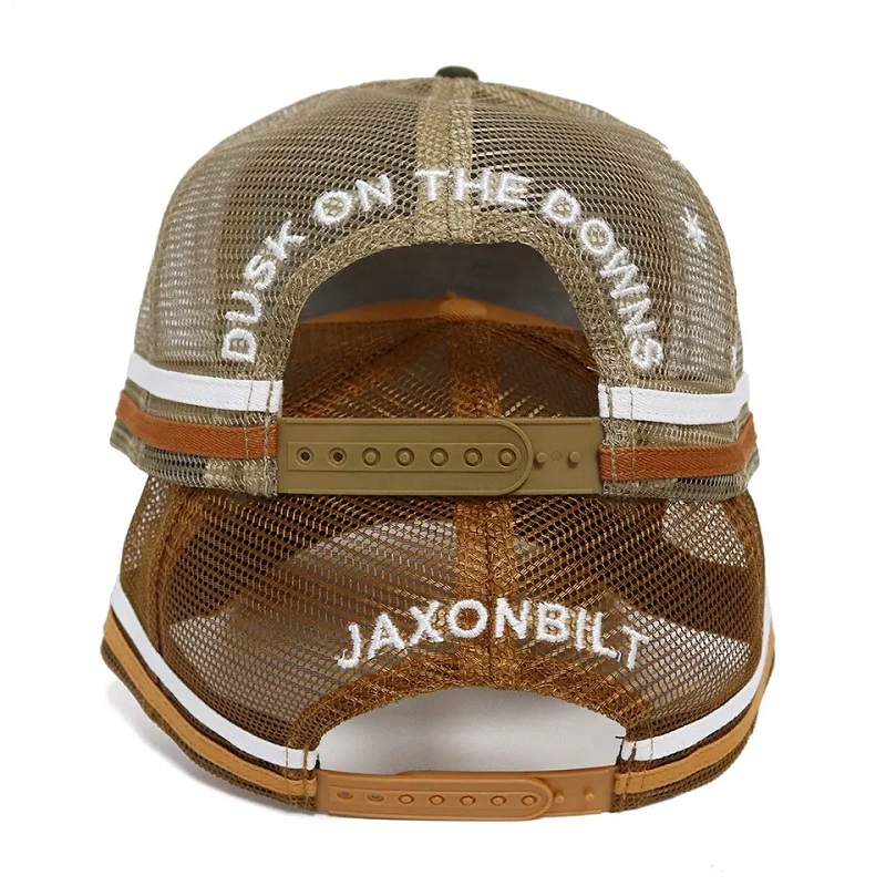 Καυτή πώληση Προσαρμογή 5 πάνελ Υψηλή στέμμα βαμβακερά φορτηγά καπάκια προσαρμοσμένο δερμάτινο έμπλαστρο με 2 πλευρικές λωρίδες ...