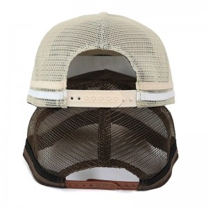 Κλασικό έθιμο υψηλό στέμμα Αυστραλία Χώρα Ακρυλικό 5 Πάνελ 3D κεντημένο λογότυπο πλευρά 2 Stripe Trucker Hat Mesh Caps