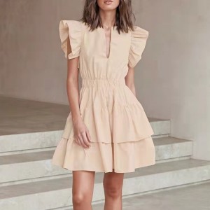 Ευρωπαϊκή και αμερικανική νέα σέξι φούστα μικρού κέικ V-neck