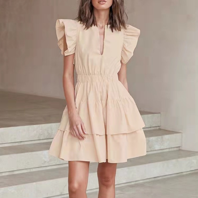 Ευρωπαϊκή και αμερικανική νέα σέξι φούστα μικρού κέικ V-neck