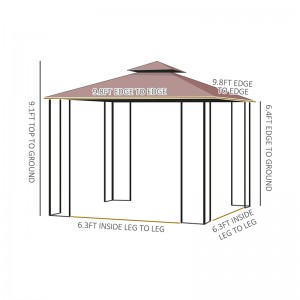 10 \\\\ x 10 \\\\ \'χάλυβα υπαίθρια αίθριο gazebo garden canopy με αφαιρούμενες κουρτίνες ματιών