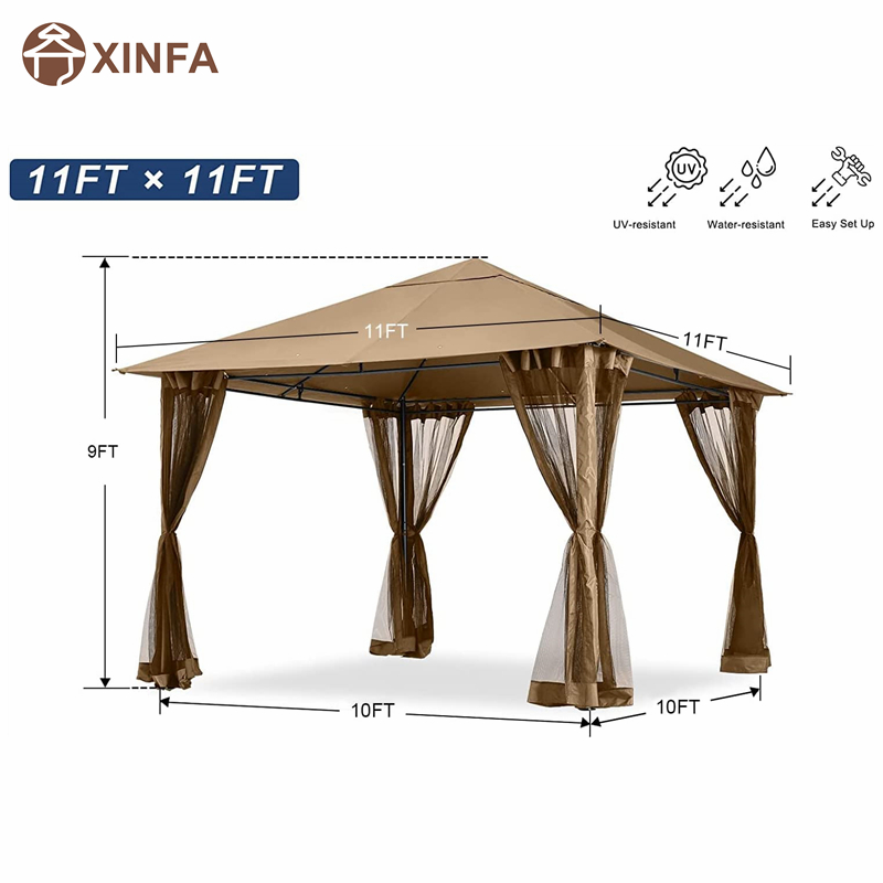 10x · 10ft υπαίθρια αίθριο gazebo θόλο με κουνουπιών δίχτυ για γκαζόν, κήπο, αυλή, καφέ