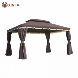 10 \\\\ \'x 13 \\\\\' Patio Gazebo Double Roof Outdoor Gazebo Canopy Shelter με Curtains, Coffe