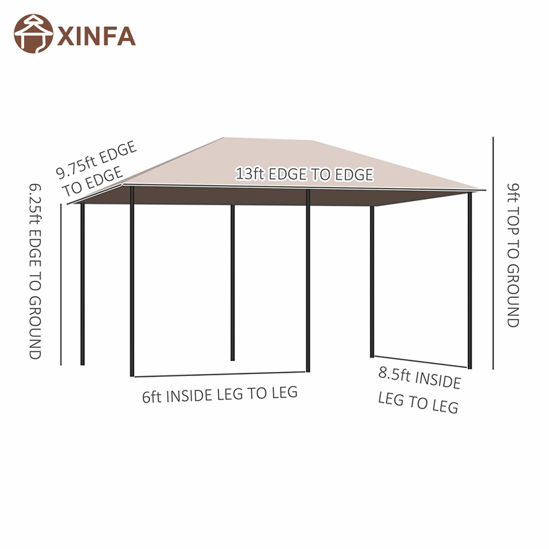 10 \\ 'x 13 \\' Εξωτερική αίθριο Gazebo Canopy Shelter με 6 αφαιρούμενα πλευρικά τοιχώματα, Χακί
