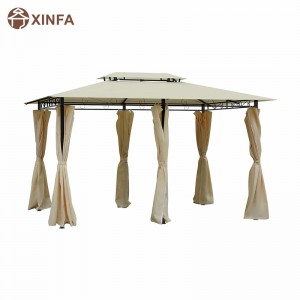 10 \\\\ \'x 13 \\\\\' Outdoor Soft Top Gazebo Pergola με κουρτίνες, Κρέμα λευκό κιόσκι πλαισίου 2 επιπέδων για αίθριο