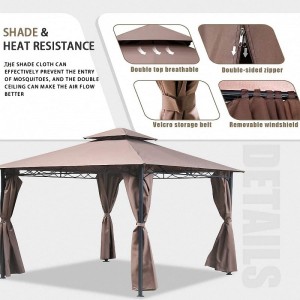 10 \\\\ \'x 13 \\\\\' Gazebo Block Sun Shade Canopy, αδιάβροχη σκηνή με κουρτίνες φορητές αναδιπλωμένες τέντες κόμματος