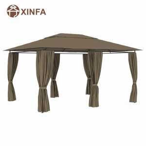 Η πίσω αυλή αλουμινίου αναδύεται BBQ Pergolas και Gazebos Outdoor με κουρτίνες, καφέ