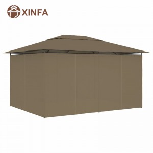Η πίσω αυλή αλουμινίου αναδύεται BBQ Pergolas και Gazebos Outdoor με κουρτίνες, καφέ