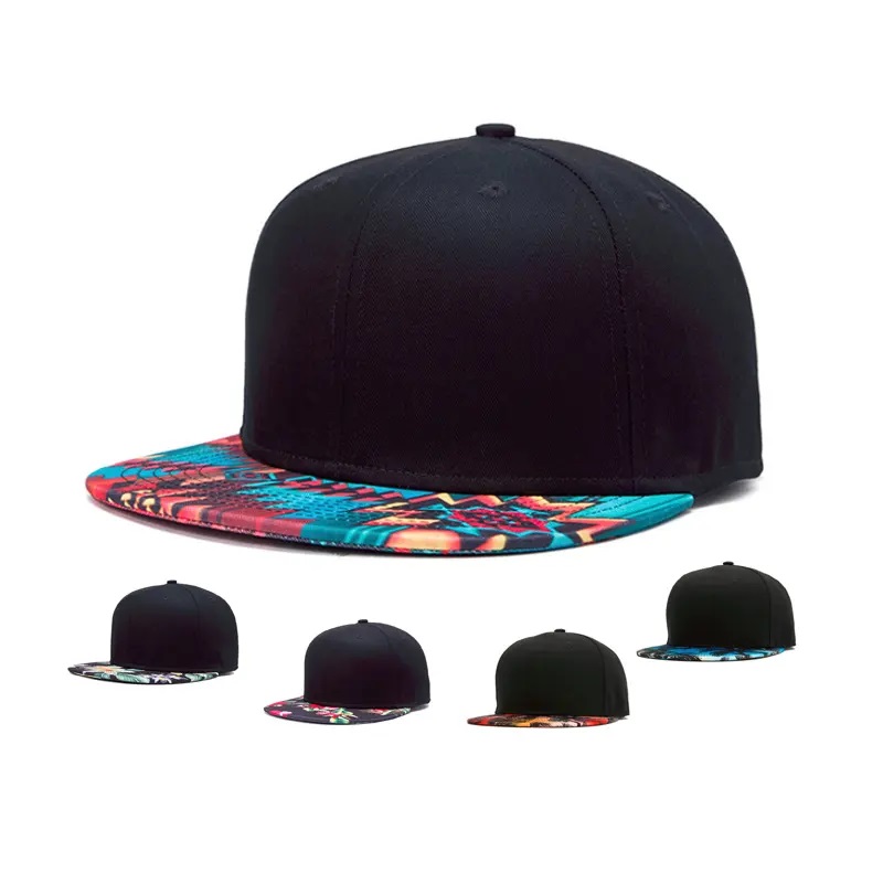 3D εκτύπωση snap back flat brim hat street χορό hip εκτύπωση επίπεδη bill hawaiian καπέλα Σχεδιάστε το δικό σας καπάκι snapback/hat