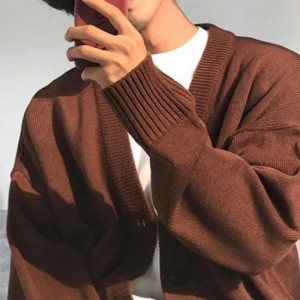 Πτώση/winter μακρύ μανίκι πλεκτά χαλαρά ζακέτα V-λαιμό κορυφαίο πουλόβερ