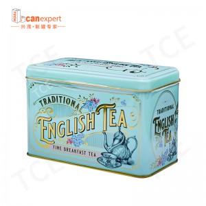 TCE- New Design Square Tea Tin Can Tinplate Υψηλής ποιότητας μεταλλικό τσάι