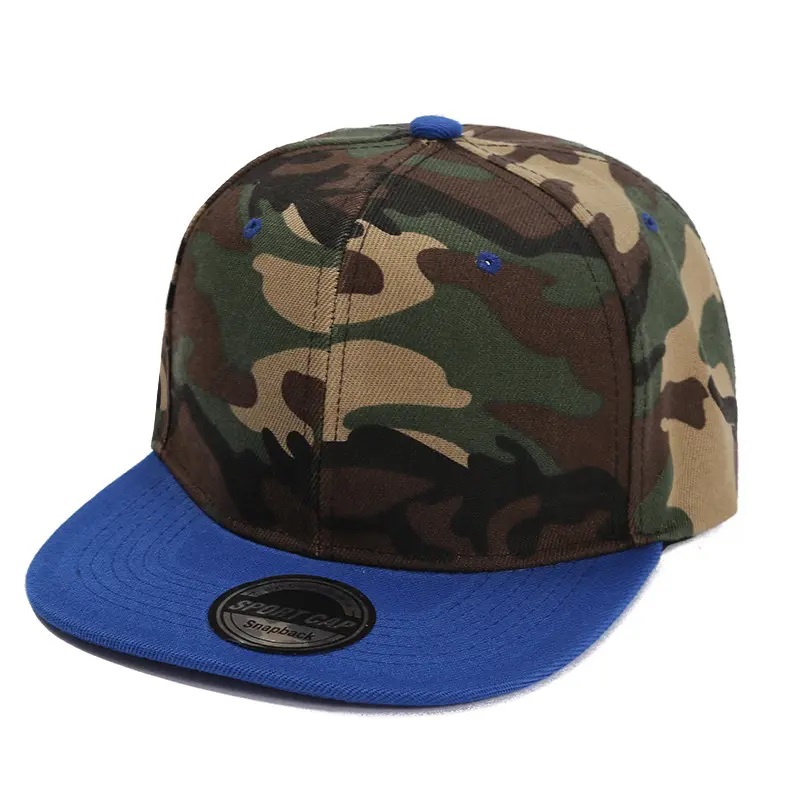Κεντήματα τοποθετημένο καπάκι μαύρο snapback μπέιζμπολ καπέλο καπέλο καμουφλάζ χρώμα αντίθετο χρώμα