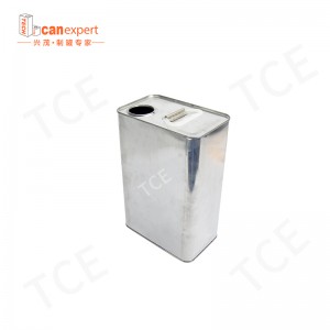 Τετράγωνο ορθογώνιο άδειο χημικό μετάλλιο πετρελαίου μπορεί να δοθεί δοχείο με πλαστικό καπάκι για βαφή ή συσκευασία λαδιού