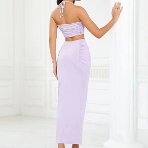 Ευρωπαϊκό και αμερικανικό στυλ σέξι πίσω κρέμονται γιλέκο λαιμό ανοιχτό μισό φούστα σετ