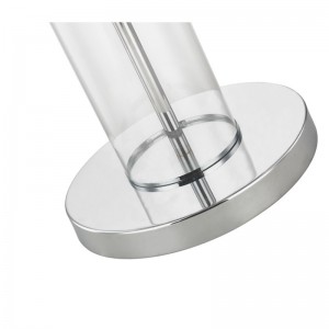 Hotel Metal Floor Lamp με γυαλισμένο χρωμιωμένο φινίρισμα στον καναπέ δίπλα στο δωμάτιο