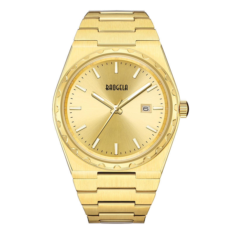 BAOGELA 40mm μάρκα All Gold Gold Steam Steel Men \\\\ Wristwatch Classic Business 50m Αδιάβροχη Ιαπωνία Κίνηση Quartz Watch for Men 22801