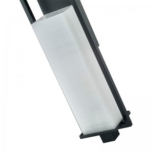 Hospitality Hotel Wall Sconce με ματ μαύρο φινίρισμα και ορθογώνια λινά μοτίβο ακρυλική σκιά στο ξενοδοχείο τυπικό διάδρομο