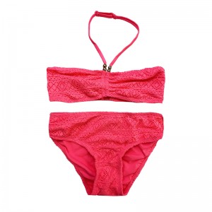 Halterneck δαντέλα δύο κομμάτια παιδιά μαγιό