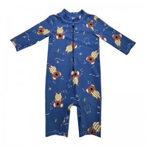 Cartoon Print Zipper Μονά μαγιό παιδιών