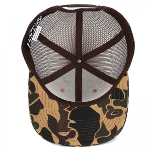 Προσαρμοσμένη πάπια καφέ camo snapback πλέγμα λογότυπο patch 6 πίνακα Richardson 112 φορτηγό καπέλο καπέλο καπέλο